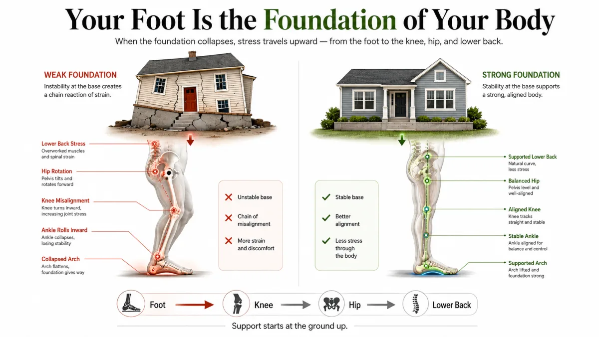 Your foot is the foundation, arch collapse