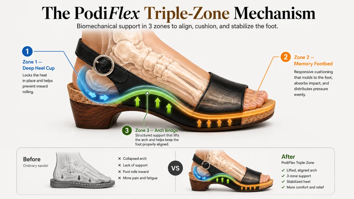 Triple-Zone orthotic cutaway